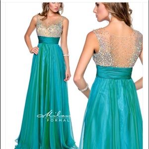 Brand new Milano Formals Dress size 4 color teal,
